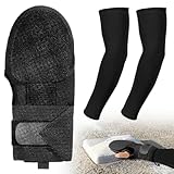 Durable Sliding Baseball Mitt Youth Adult with UV Sun Protection Arm Sleeves, Sliding Glove for Baseball Softball with Elastic Adjustable Wrist Compression Strap, Right Hand, Black