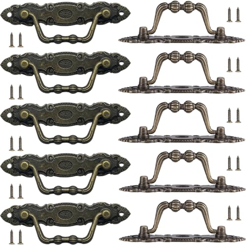 【Pacchetto】 Comprende 10 maniglie per porta dell'armadio in bronzo antico, lunghezza 110 mm.Può essere applicato alla maggior parte delle porte, consentendo una comoda sostituzione.