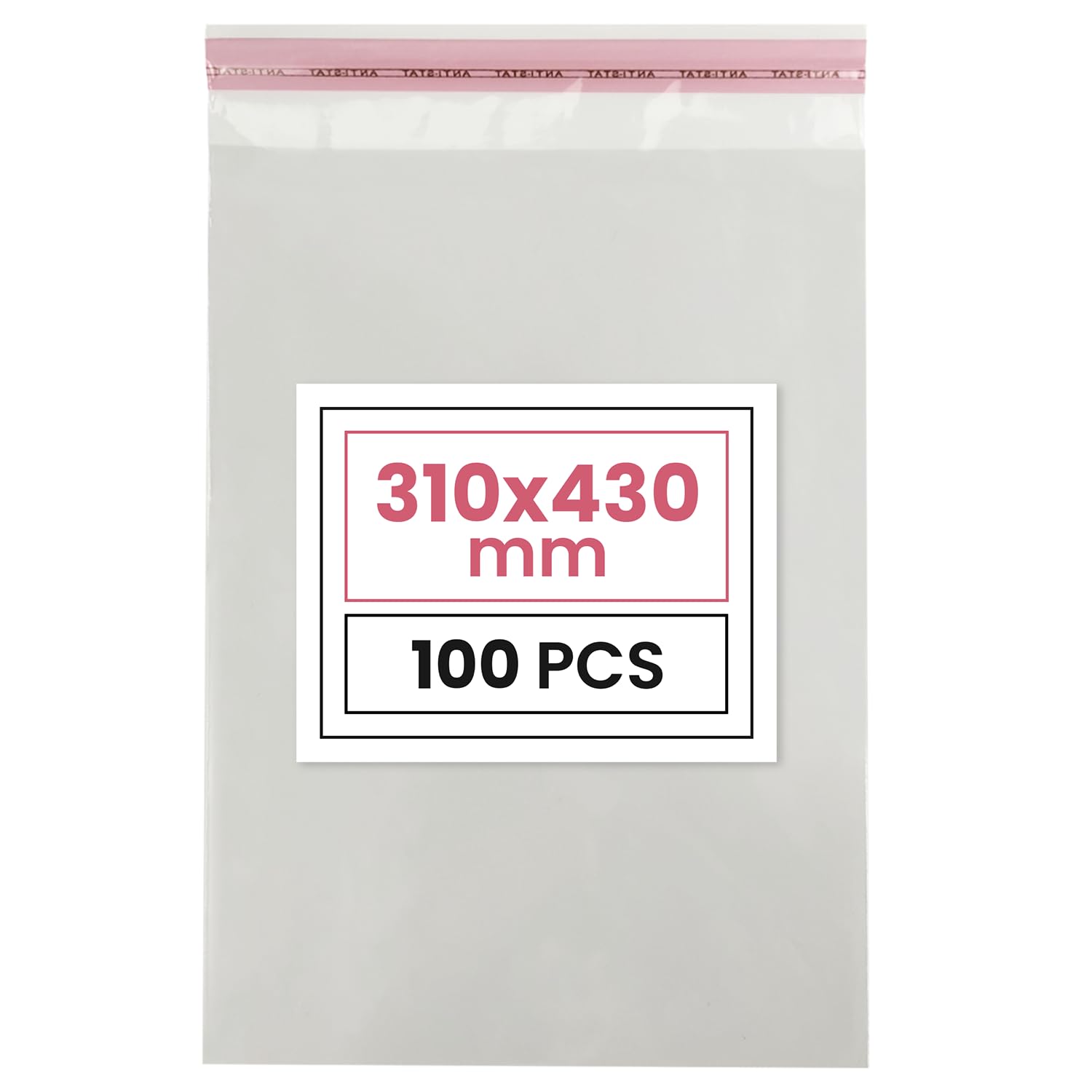 Netuno 100 clear poly bags 31 x 43 cm 12.2 x 17 in adhesive peel & seal transparent plastic pouches packaging pouches flat sacks poly shipping sachets clear shipping sacks flat transparent bags