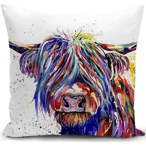 HUASHUZI Cushion Cover Highland Cow Gifts Cover