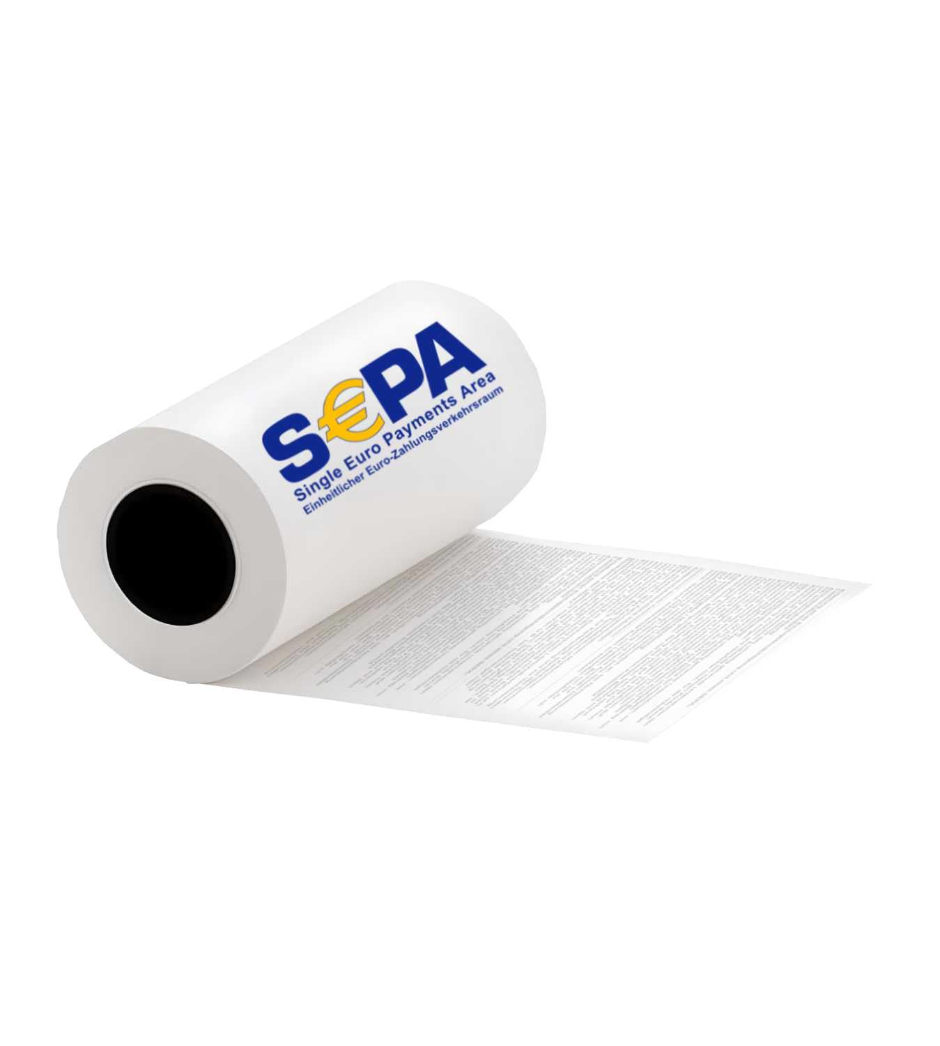 100 HEFLO 57mm X 30mm, 9m lang, BPA frei, SEPA Text, 48 g Thermopapier Kassenrollen, z. B. für SumUp 3G, Bixolon SPP-R210, Worldline YOXIMO u.v.a.