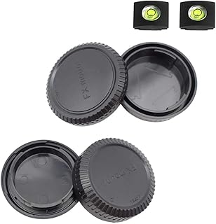 Fuji X Front Body Cap & Rear Lens Cap Cover kit for Fujifilm X-T5 X-T4 X-T3 X-T1 X-T2 X-S10 X-T30 X-T20 X-T10 X-H1 X-T200 X-T100 X-PRO3 More Fujinon X Mount Camera & Lens Accessory with Hot Shoe Cover