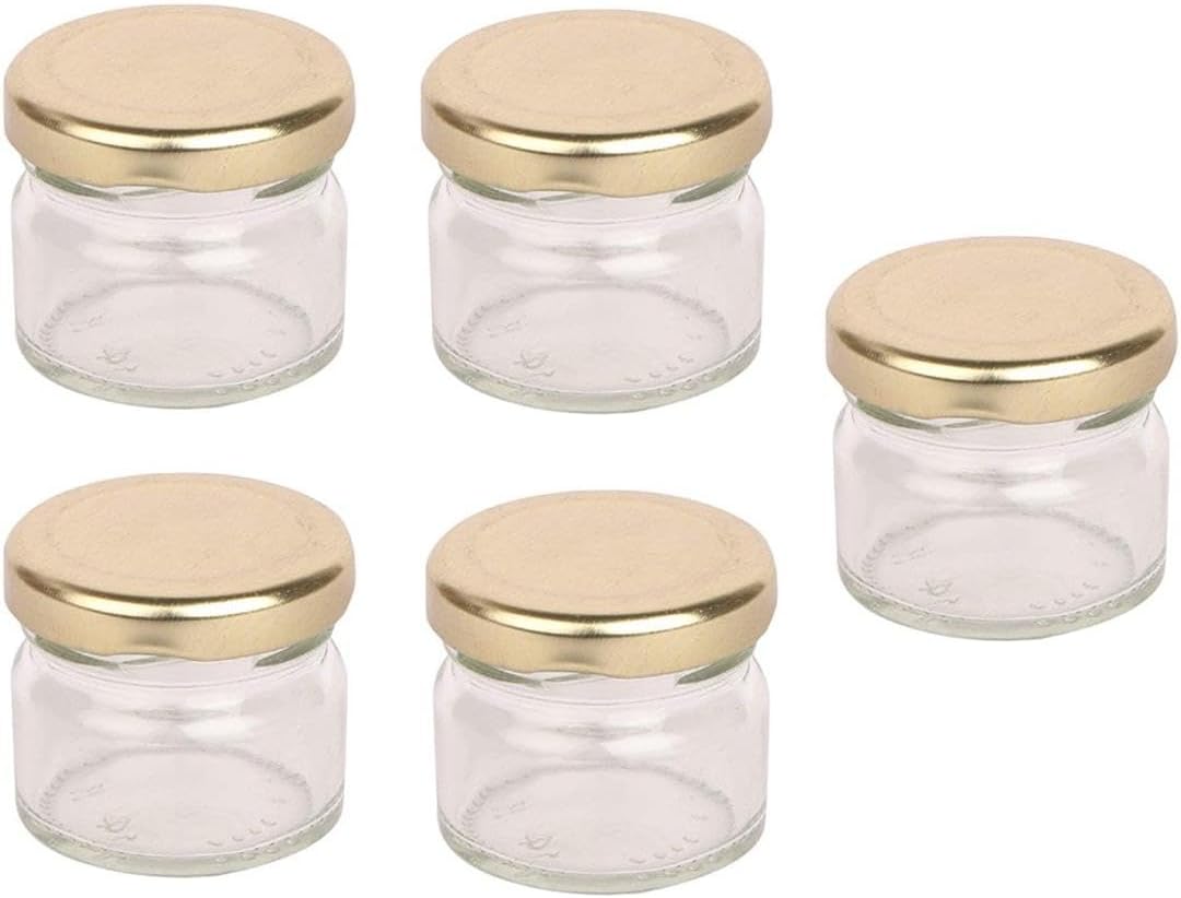 AFAST Glass Jar With Lid Airtight Kitchen Glass Containers Set For Storage - 100 Ml, Pack Of 5, Transparent