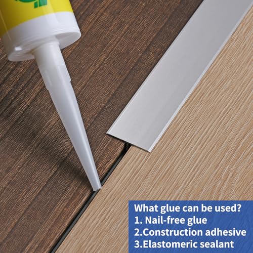 Zayejod Aluminium-T-Formleisten Flacher Bodenübergangsleiste Übergangprofil Türschwellen Bodentrennstreifen Fußböden Abdeckleisten,2cm x 0.9m,3pcs Silber