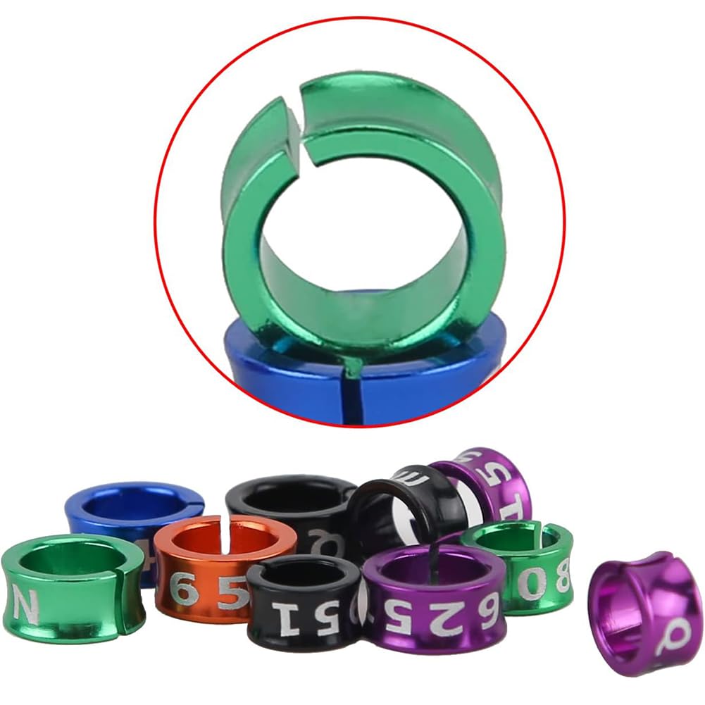 CARYZ Anillo de Paloma, cinturón para Pierna de pájaro, Anillo para pie, Anillo para Pierna, número Mixto Multicolor, cinturón con Clip para Pollito y Loro al Azar 200 Piezas Mixed colors7.0mm