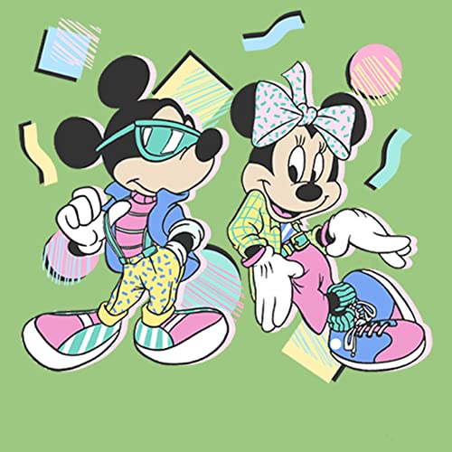 Disney Characters 80s Minnie Mickey Girl's Heather Crew Tee2