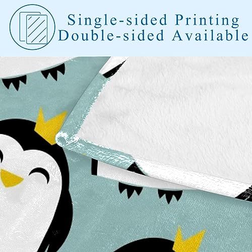 Couverture douce Happy Penguin Princes 150x100 cm pour lit et canapé