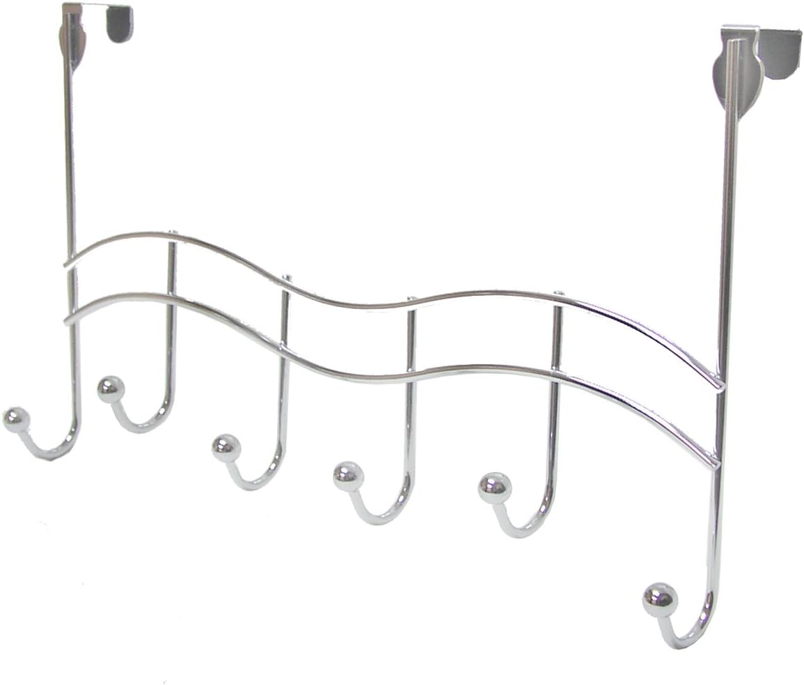 AQUATICO Stroma Over The Door Hooks, Spheres (6), Chrome