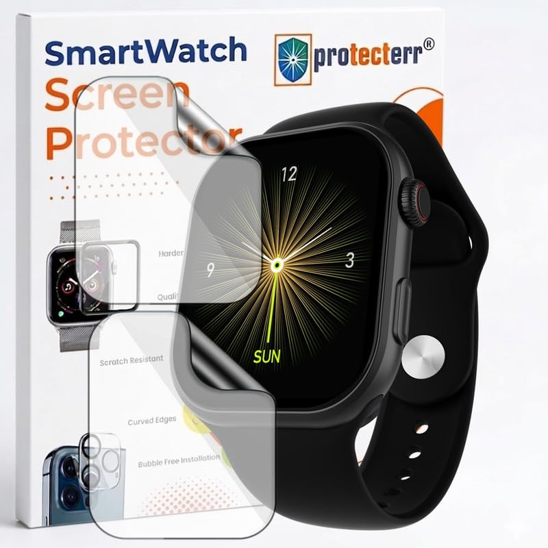 Image of 2-Pack Screen Protector for Fire Boltt Brillia 2.02 inch Smartwatch - Flexible TPU Screen Guard, HD Clear, Anti Scratch, Bubble Free, Full Coverage Film - Not Tempered Glass