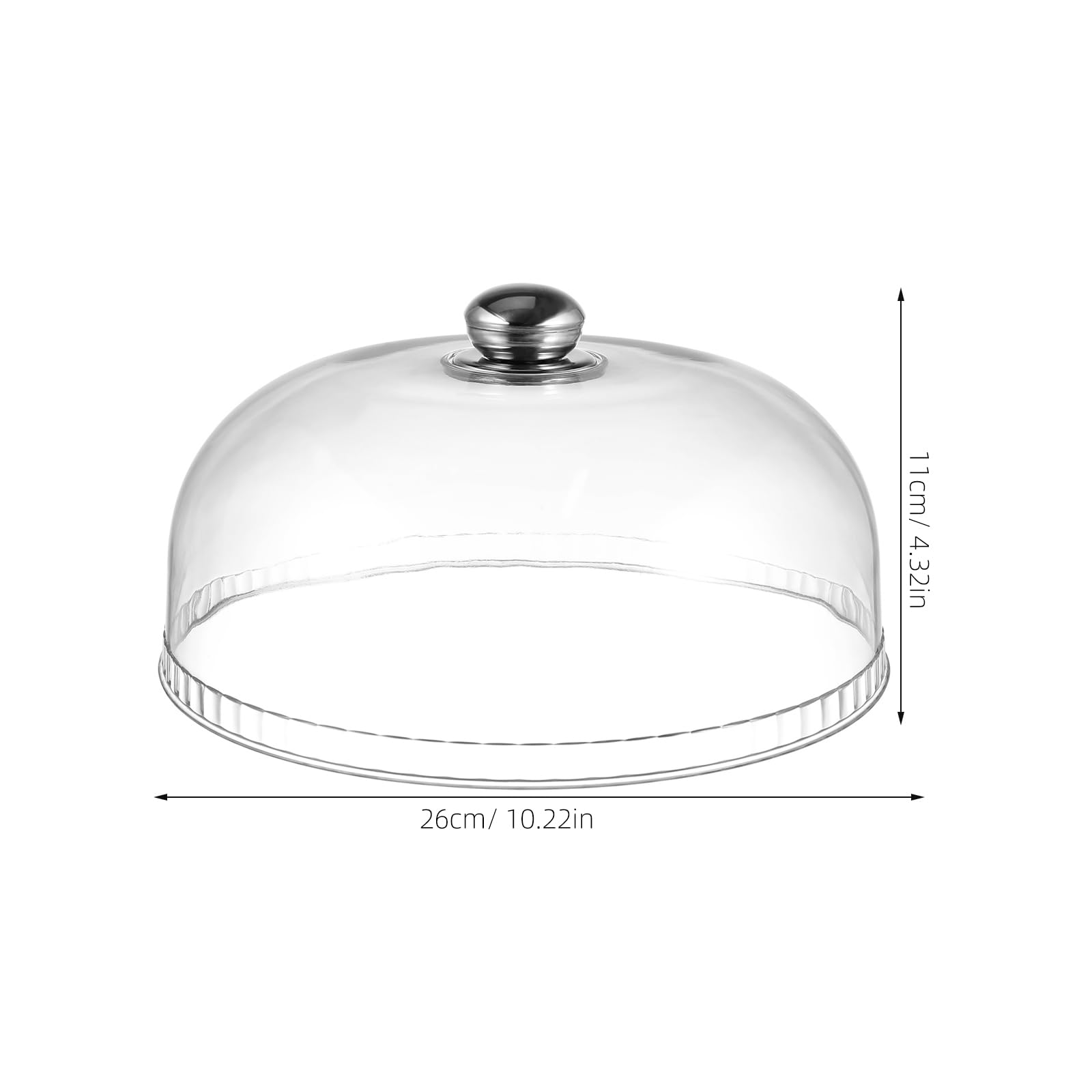 DOITOOL Cubierta transparente de plástico transparente para tartas, cubierta protectora de alimentos, bandeja de aperitivos, tapa para fiesta, boda, mesa, 26 cm, 1 paquete