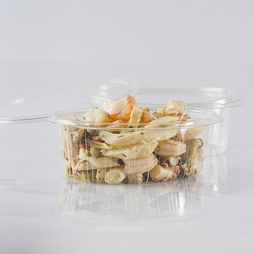 Vaschette Alimenti Usa E Getta Con Coperchio - 50 Pezzi Ovali In PET, Chiusura Ermetica, Ideali Per Take-Away - Foto 7