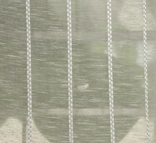 Image of Exporthub Sheer Linen Cotton Curtains for Window 6 Feet Set of 2, Green - Light Filtering Breathable Fabric Drapes for Living Room & Bedroom (EHSPR056 64)
