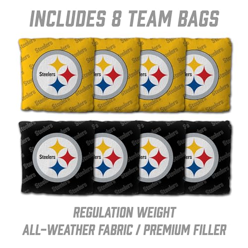 YouTheFan NFL Pittsburgh Steelers 2’ x 4’ Professional Wood Cornhole Game with Logo Bags - Image 4
