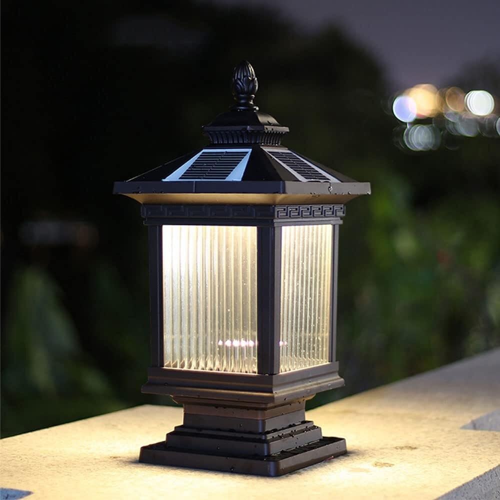 Osobowość Solarne Lampy Słupkowe, Zewnętrzne IP55 Wodoodporne LED Lampy Słupkowe, Dziedziniec Europejskie Oświetlenie Solarne Lampy Słupkowe, Do Willi, Ogrodu, Ogrodzenia(One Color-6.1in)