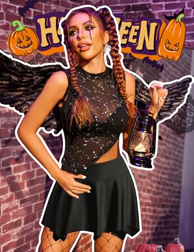 Avidlove Women Mini Skirt Flowy Pleated Skirt Ruffles Beach Short Skirt S-XXL(Very Short)2