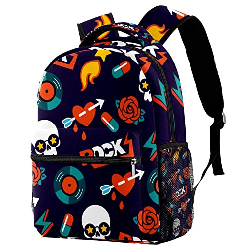 Sac à dos de voyage avec porte-bouteille et motif lapin noir multicolore
