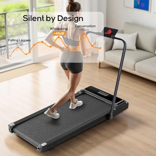 Image of Walking Pad Under Desk Treadmill, Portable Compact Electric Walking Treadmill, Quiet Fitness Machine with Remote Control & LED Display for Home Office