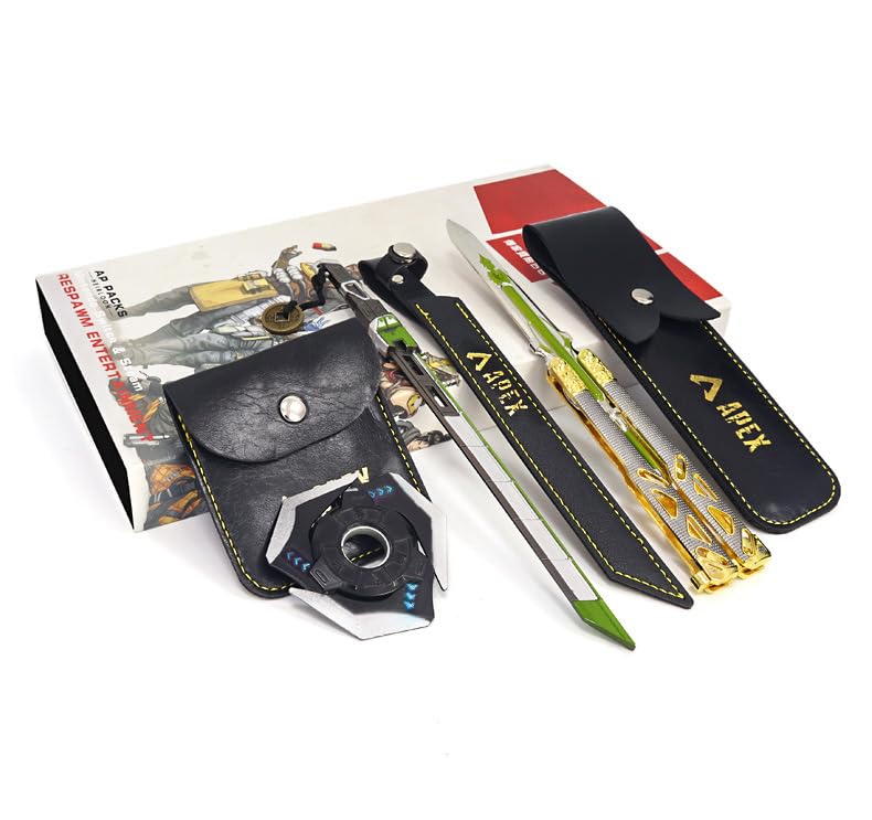 APEX Weapon Goods Butterfly Knife, Fluorescent Edition, Normal Edition, Octane for Practice, Apex Trainer, Leather Sheath, Weapon Toy Collection, Power Kid, Heirloom, Wraith Knife, Training Model, Key