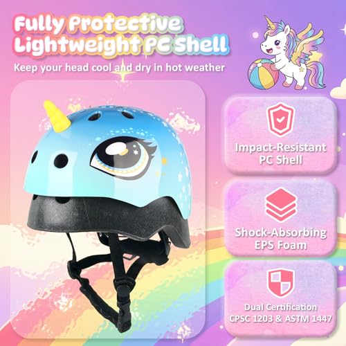 Image of Kids Toddler Bike Helmet, Adjustable and Multi-Sport for Child Boys and Girls, 2 Sizes