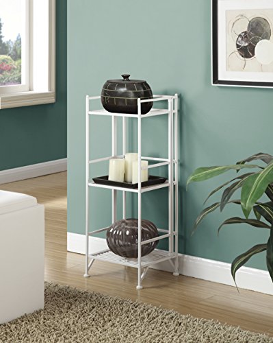Image of Convenience Concepts Xtra Storage 3 Tier Folding Metal Shelf, White