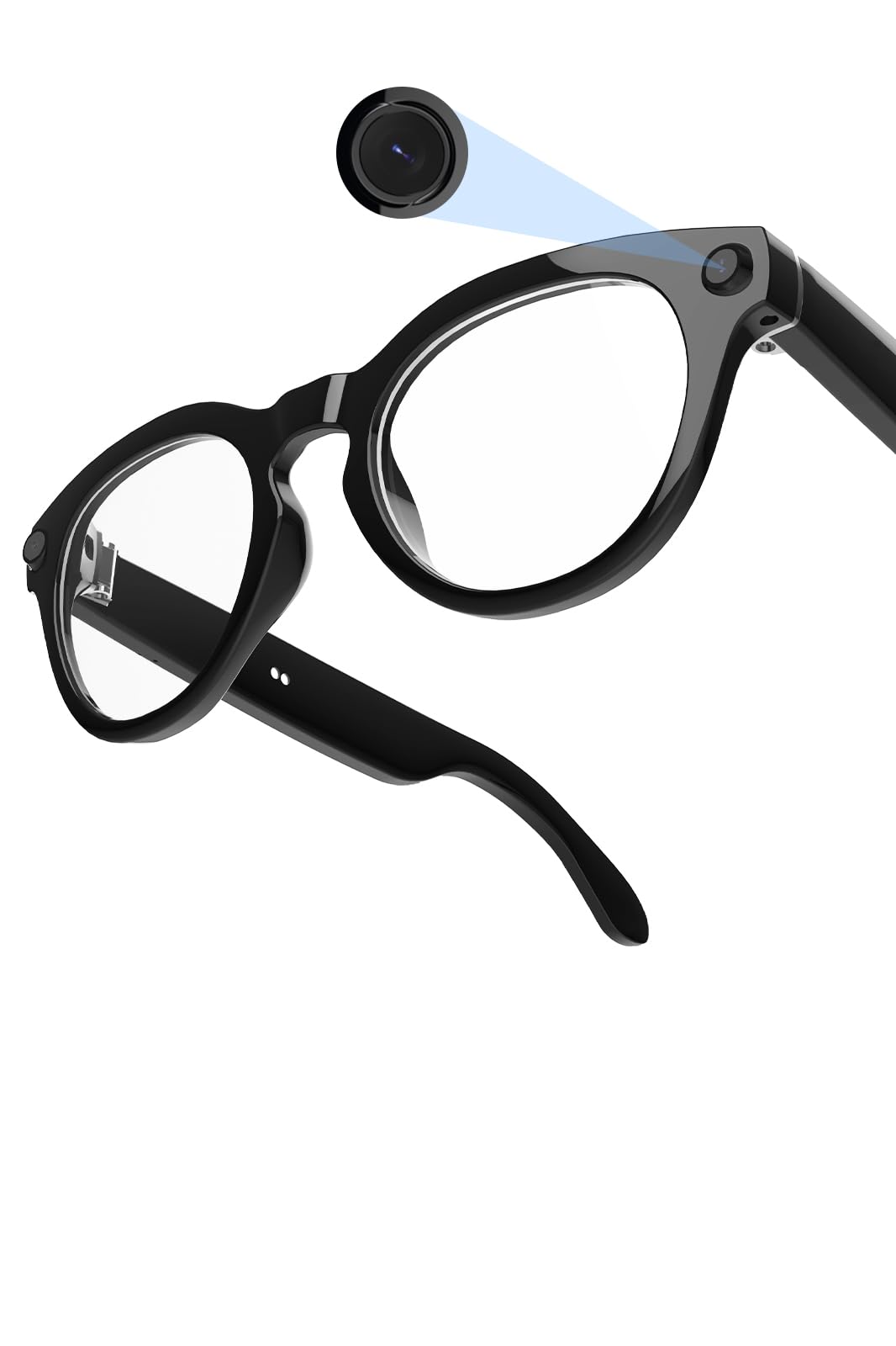 Smart AI Glasses with 80MP HD Camera, 1080P Video, Bluetooth/Wi-Fi, Voice Control & AI Recognition – Lightweight Hands-Free Glasses for Photography,