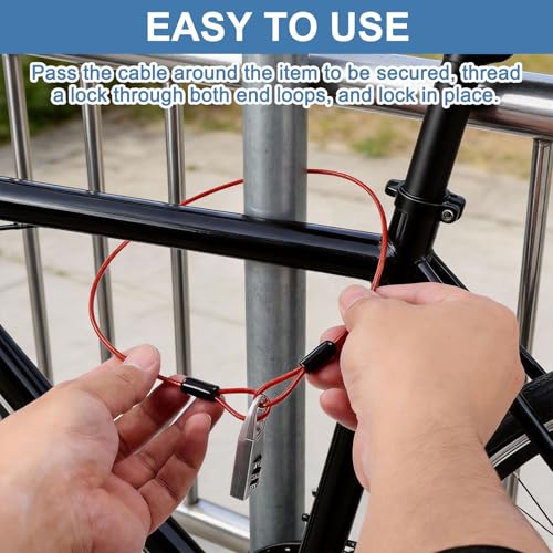 Cable de acero revestido de PVC con doble bucle flexible antipérdidas 5