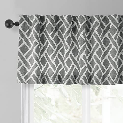 Image of HPD Half Price Drapes Window Valance 50 X 19 Cotton Martinique Printed, PRCT-VLD07C-19, Martinique Grey
