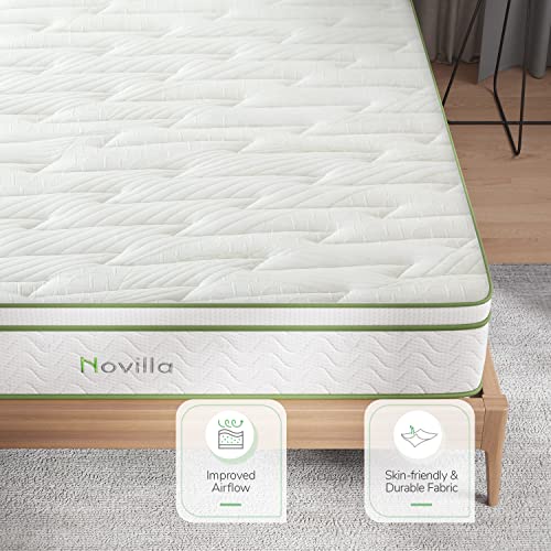 Novilla-XL-Twin-Mattress-12-Inch-Gel-Memory-Foam-Hybrid-Mattress-with-Pocketed-Coil-for-Pressure-Relief-Motion-Isolation-Medium-Firm-Mattress-Twin-XL-in-a-Box-Amenity