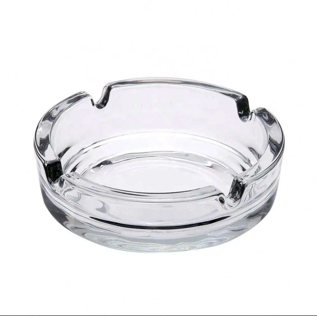 Ashtray Glass Round | Tabletop Ash Tray Indoor Outdoor Home Decor Set Of (Set Of 1 | Hard Glass | Bpa Free)-image-30