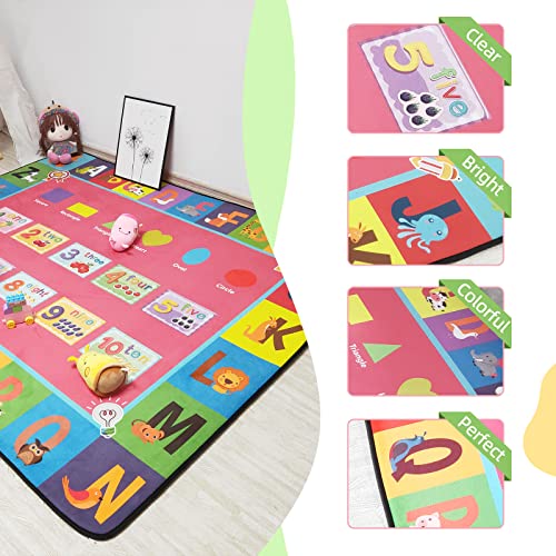 @Unaca1S1A Abc Rug For Kids Room Thick Memory Foam Educational Alphabet Abc Kids Play Rugs For Playroom And Bedroom Kids Rug Play Mat Abc Nursery Rug With Non-Slip, Pink 39''X 52'' #TOP27