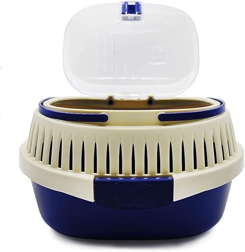 Miniatura 2 de KAMEIOU Transportador de animales pequeños azul para conejillos de indias, planeador de azúcar, hámster, erizo, chinchillas, ratas, serpientes,