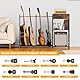 Gitarrenständer 4-stöckig mit Schublade, Stabiles Regal für 4 Gitarren, Schallplatten, Amp & Zubehör, Für E-Gitarre, Akustik, Bass, Schwarz