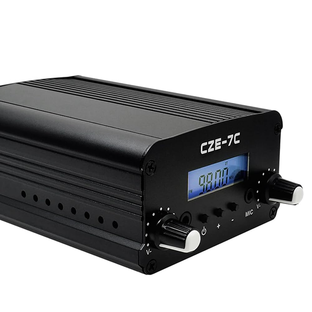 CZE-7C Transmisor FM de Alcance 7W para Eventos en Drive-in en Iglesias, Escuelas y Supermercados, Espectáculos de Luz, Conferencias Estéreo.