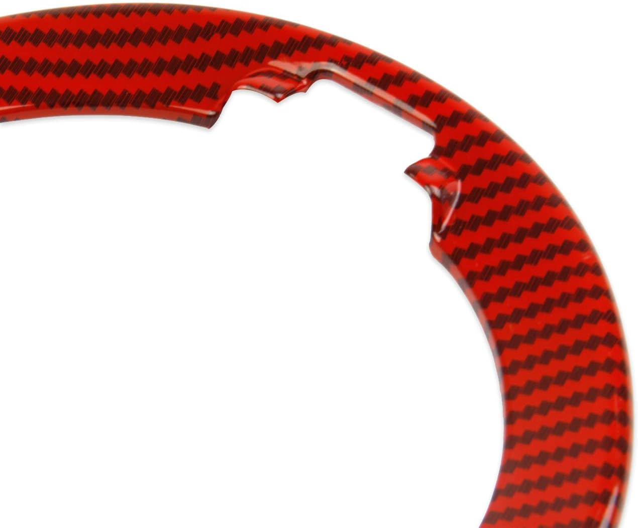 Red Carbon Fiber Style Fuel Tank Cover Trim Accessories Gas Door for Dodge Challenger 2008-2023