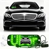 Green LED Light Sign for Car, LED Car Signs Decal with Suction Cups, Taxi Windshield Sign Cars with Suction Cups Touch Dimmer on Window