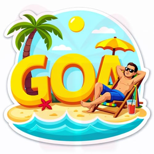 Image of Goa Theme Wooden Fridge Magnet for Refrigerator | Printed Souvenir Magnet for Kitchen & Home Decor | Travel Gift Item | Strong Magnetic Hold | 3x3 Inch Decorative Magnet | Pack of 1 (Goa E)