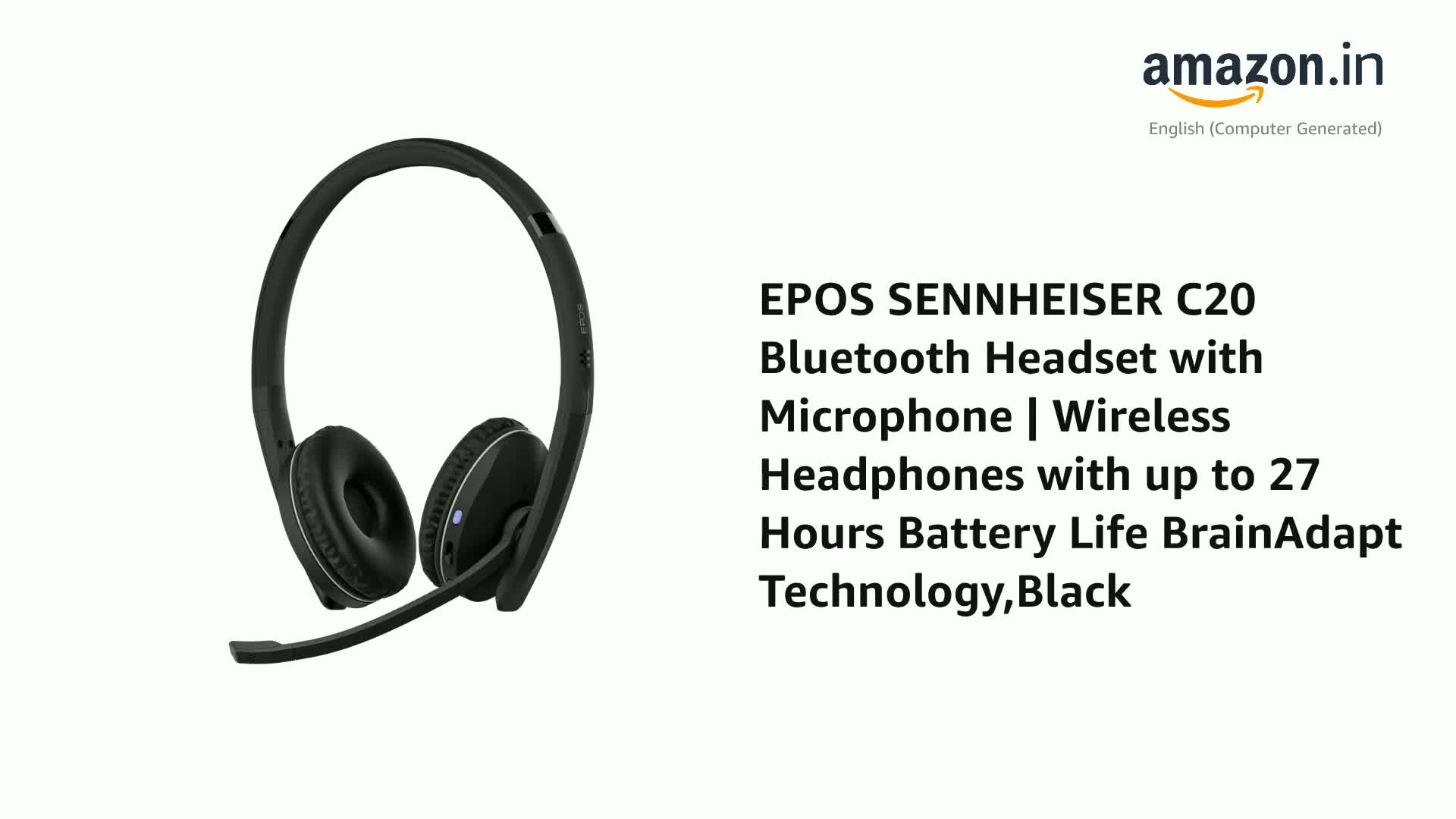 EPOS SENNHEISER C20 ワイヤレス ヘッドセット ブラック 黒 Amazon.co.jp: EPOS SENNHEISER C20イヤホン マイク付き | 最大27時間
