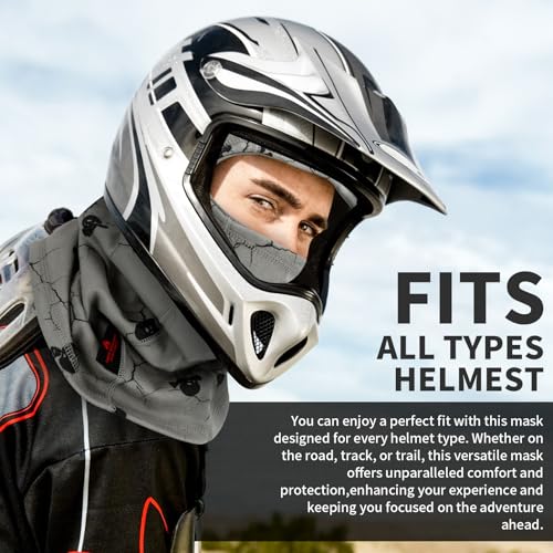 Image of FR Face Mask for Men - Fire Resistant Balaclava Welding Head Cover, 100% Cotton Full Face Hood & Neck Protector