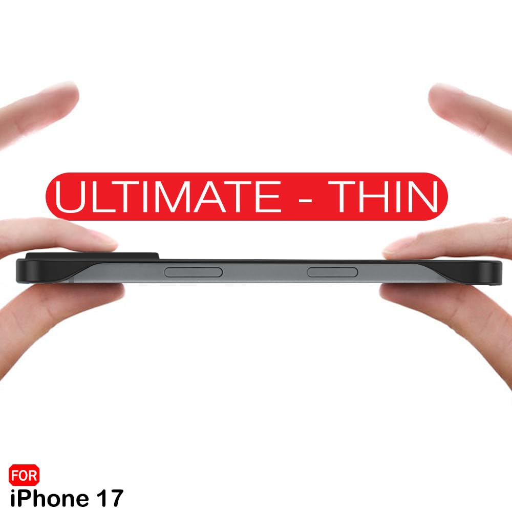 TheGiftKart Hybrid Ultimate Slim Back Case Cover for iPhone 17 | Lightweight Profile | Frosted Matte Translucent Hard Back Case Cover for iPhone 17 (PC & TPU, Black Sides) — Amazon image 4