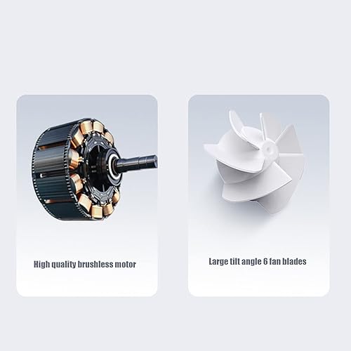 Miniatura 8 de Mini ventilador turbo de mano, ventilador de mano portátil, ventilador de mesa con batería recargable USB, refrigeración para viajes, oficina,