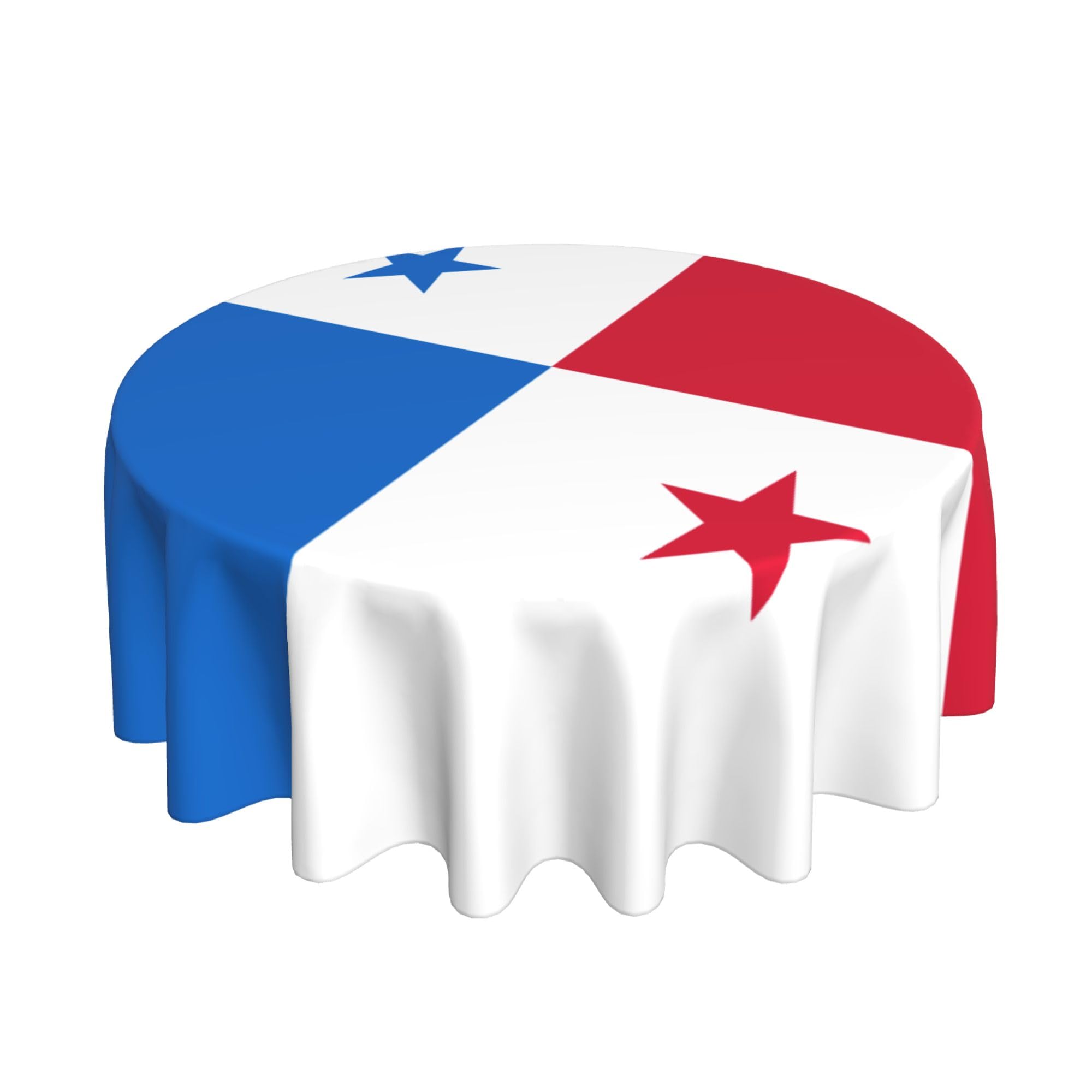 HLBSDM Flag of Panama 60" Restaurant Circle Decor Tablecloth Festive Table Cover Round Art Desk Cloth