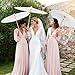 6 Pack 33 Inch White Paper Umbrellas for Wedding, Chinese Japanese Parasol, DIY Oiled Paper Umbrella with Thank You Cards & Storage Bags for Bridal Shower, Craft, Photography, Party Decor