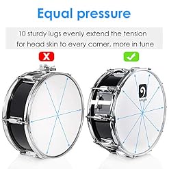 Vangoa Caisse Claire 14 Pouces avec Support de Tambour, Professionnelle Caisse Claire avec Débutants Kits 10 Pattes de… - Les Beatles, Paul McCartney, John Lennon, RIngo Starr, George Harrison Vangoa Caisse Claire 14 Pouces avec Support de Tambour, Professionnelle Caisse Claire avec Débutants Kits 10 Pattes de… – Image 5