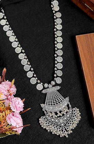 Designer Statement Afghani Antique Oxidised Silver Indian Party Ethnic Tassel Coins Tribal Gypsy Necklace Jewelry Set Women2