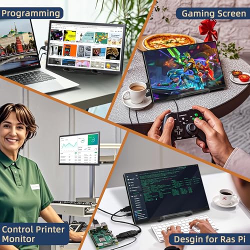 Image of HAMTYSAN 10.1 Inch Raspberry Pi Screen 1024x600 HDMI Monitor IPS Screen Display Secondary Monitor Extend Monitor for Raspberry Pi 5 /4 /3 /2 /Zero /B /B+ Win11 /10 /8 /7, (Non-Touch), Driver Free