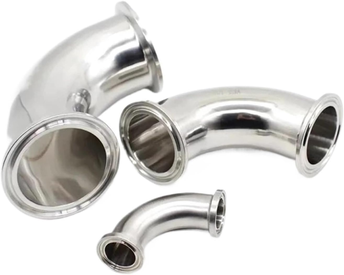 1PC 3/4" 1/2" 3/8" 1/4" 1" 11/4" (19-102mm) OD Sanitary 304ss Sanitary Stainless Tri Clamp 90 Degree Elbow Pipe Fitting(90 Degree,63mm x ferrule 77.5)