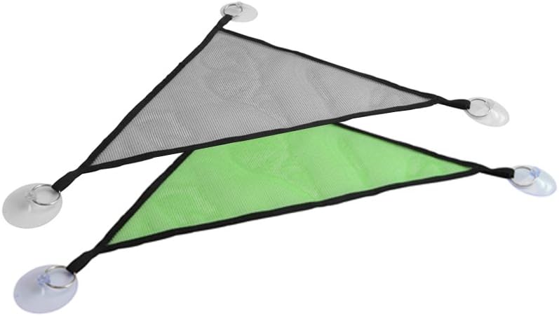 HEHEN Triangular Hanging Net Reptile Hammock for Chameleon, Lizard,Gecko.Pack of 2 (Green and Black)