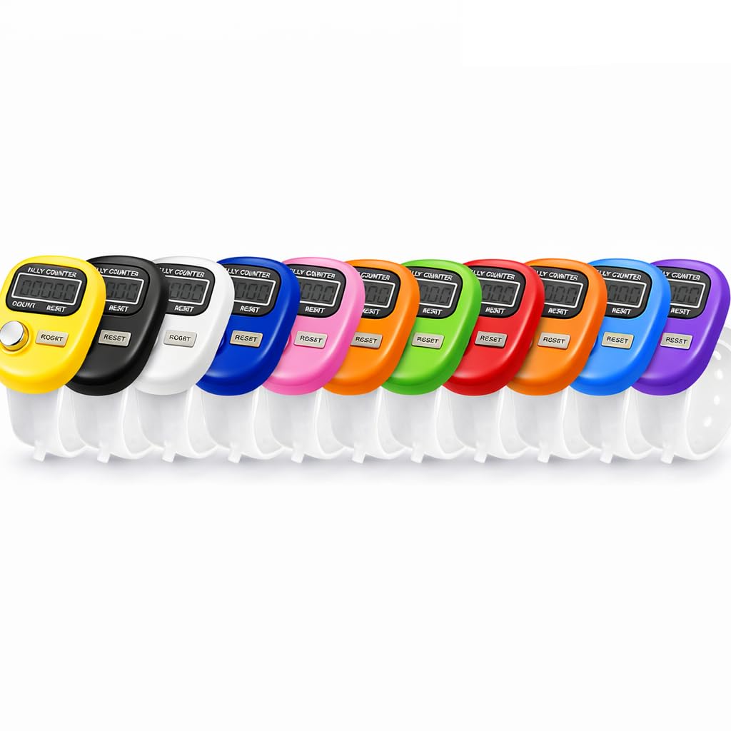 INEFABLE Mini Hand Tally Counter Finger Ring | Digital Electronic Head Count, Japa Counter Counting Machine for Mantra Jap, Mala Jaap Counter - Multicolor (Pack of-10)-image-26