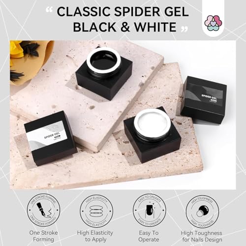 Image of Bolt Bee black Spider Gel Polish, Line Drawing Wire Gel for Nail Art, UV /LED Soak Off Gel, Professional & DIY Use