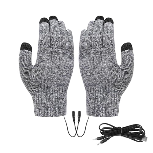 Heated Gloves,1 Pair 5V Soft Knitted Thermal Gloves | Motorcycle Heating Gloves, Hand Warming Gloves for Outdoors Hunting Fishing Skiing